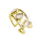 Gold ring with rose quartz, three stone ring. Rings. Irina Moro. Online shopping on My Livemaster.  Фото №2