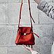 Кожаная сумочка "Молли" в красном цвете, Классическая сумка, Гатчина,  Фото №1