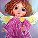 Angel with dandelion - oil painting. Pictures. positive picture Helena Gold. Online shopping on My Livemaster.  Фото №2