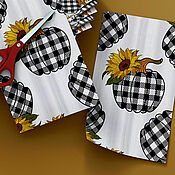 Для дома и интерьера handmade. Livemaster - original item Towels with pumpkins and sunflowers. Handmade.