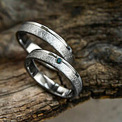 Свадебный салон handmade. Livemaster - original item Wedding rings made of titanium with cubic zirconia. Handmade.