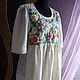 Dress,hand embroidery'Tea rose' Tatiana, Sundresses, Gribanovsky,  Фото №1