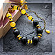 Beads 'Eclipse' of agate and jade, Necklace, Murmansk,  Фото №1