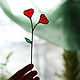 Про любовь :)  Витражный цветок.  Настоящий, маленький витраж, Витражи, Санкт-Петербург,  Фото №1