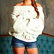 Order Women's sweater oversize white. imknitwear. Livemaster. . Sweaters Фото №3