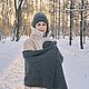 Шапка из кашемира. Палантин из кашемира. Комплект. Комплекты головных уборов. Sadari_hm. Ярмарка Мастеров.  Фото №5