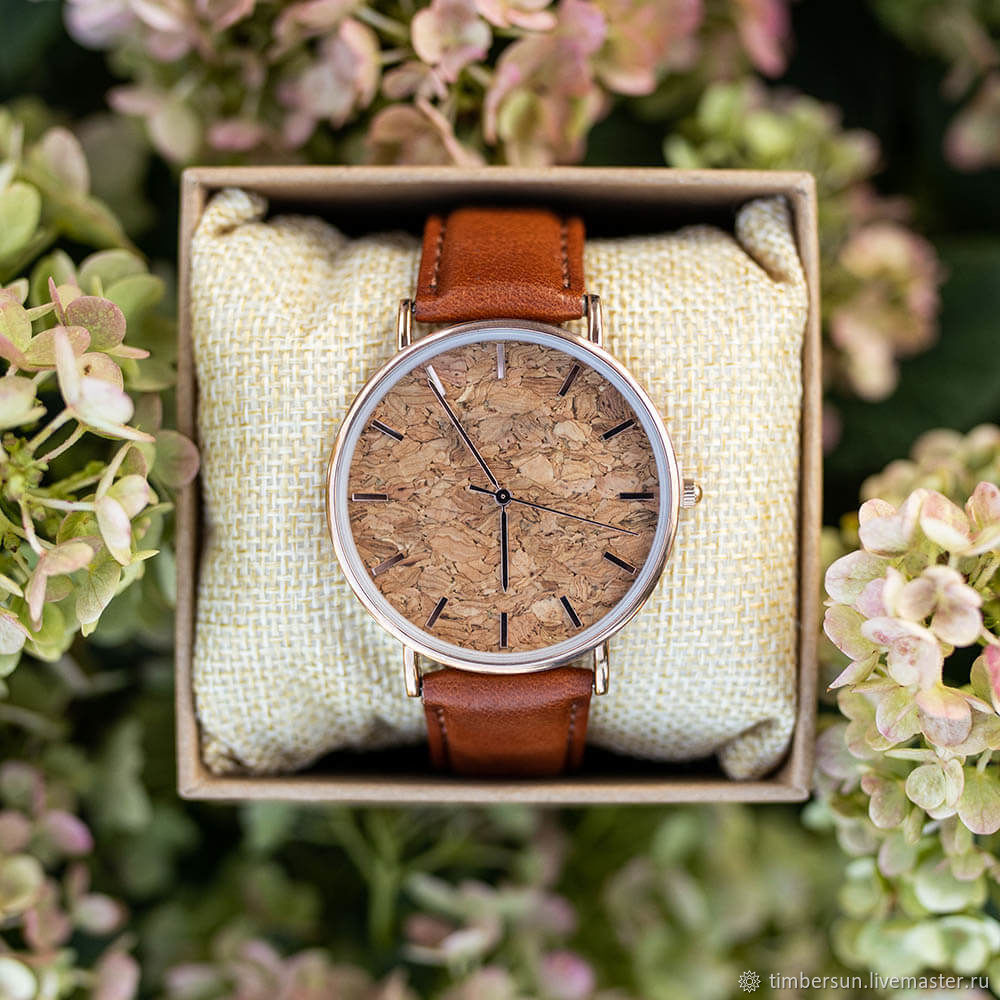 Goldy Cork» от Timbersun, наручные часы с циферблатом из пробки в интернет-магазине Ярмарка Мастеров по цене 6587.5 ₽ – PJXWORU