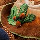 Шапка с дубовыми листьями и желудями авторская ручная работа купить Москва Натали К