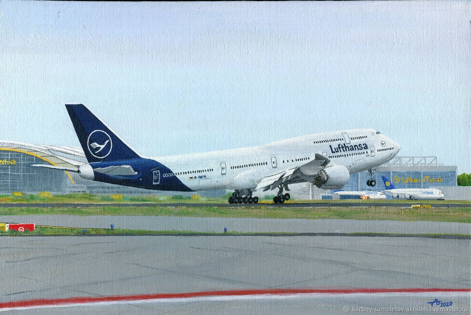 Картина самолёт Boeing 747-8I в интернет-магазине на Ярмарке Мастеров ...