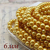 Материалы для творчества handmade. Livemaster - original item Beads: Glass pearl 6mm 30 pcs Ripe Pumpkin Premium. Handmade.