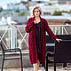 Long knitted cardigan women's oversize bordeaux color to order, Cardigans, Yoshkar-Ola,  Фото №1