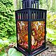 Candle holder 'Autumn', candle holder with painted glass, lantern, Candlesticks, Novosibirsk,  Фото №1