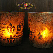 Для дома и интерьера handmade. Livemaster - original item Candlesticks: 2pcs set for floating candle or LED VINTAGE. Handmade.