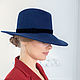 Синяя фетровая шляпа федора. Шляпы. Александра Шигина (Hattime). Ярмарка Мастеров.  Фото №4