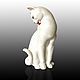  Статуэтка белая кошка, Статуэтки, Москва,  Фото №1