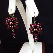 Украшения handmade. Livemaster - original item The earrings are embroidered from beads of 