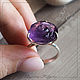 Silver ring 'rose Violet' NAT. amethyst. Rings. Firuza. Online shopping on My Livemaster.  Фото №2