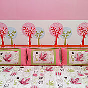 Для дома и интерьера handmade. Livemaster - original item Bedspread with pillow for girls in pink and light green shades. Handmade.