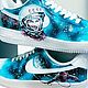 Кроссовки белые Nike Air Force 1 унисекс, кастом,космос ручная роспись. Кроссовки. Olgavolgoart. Роспись одежды и обуви. Кастом. Ярмарка Мастеров.  Фото №13