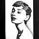 Портрет Одри Хепберн (техника пуантель, точками). Картины. OLizza. Интернет-магазин Ярмарка Мастеров.  Фото №2