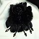 Brooch 'Black Magic' made of fur, Brooches, Moscow,  Фото №1