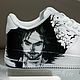 Заказать Кроссовки белые Nike Air Force 1 унисекс, кастом, ручная роспись. Olgavolgoart. Роспись одежды и обуви. Кастом. Ярмарка Мастеров. . Кроссовки Фото №3