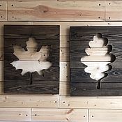 Картины и панно handmade. Livemaster - original item Maple and oak leaf. Handmade.