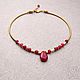 Order Short light necklace with Indian rubies and brass crimson gold. Ritasdreams (ritasdreams). Livemaster. . Necklace Фото №3