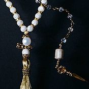 Работы для детей, handmade. Livemaster - original item Beads with Beige charm. Handmade.
