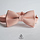 Pale pink butterfly tie for wedding are Rose quartz, for the wedding in cream or powder for wedding
