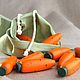 Counting material'12 carrots in a linen bag'. Play sets. Shop Grizunok teether. Online shopping on My Livemaster.  Фото №2
