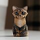 Кот Резьба по дереву. Деревянная кошка. Фигурка кота, Игрушки, Рязань,  Фото №1