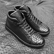 Обувь ручной работы handmade. Livemaster - original item Overstated sneakers made of genuine python leather and calfskin.. Handmade.
