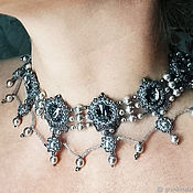 Украшения handmade. Livemaster - original item Necklace made of crystals and beads Openwork silver. Handmade.