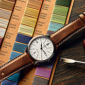 Украшения handmade. Livemaster - original item Custom-made Horween Leather Watchband for Baume&Mercier. Handmade.