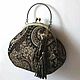 Women's leather bag BLACK and GOLD PAISLEY-2.A bag with a clasp. Clasp Bag. Irina Vladi. Online shopping on My Livemaster.  Фото №2