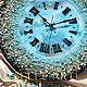 Часы настенные бирюзовые из натуральных камней И Swarovski. Часы классические. Картины и настенные часы BelleАrti (bellearti). Ярмарка Мастеров.  Фото №5