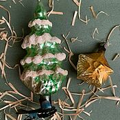 Винтаж handmade. Livemaster - original item Christmas toys vintage: Christmas Tree and Star Hammer and Sickle of the USSR. Handmade.