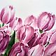 Order Tulips pink watercolor painting in the style of Provence the bouquet lies on the white. Olga Ermakova art. Livemaster. . Pictures Фото №3