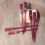 Украшения handmade. Livemaster - original item Amaranth sticks "Italy" for hair made of wood inlay mosaic. Handmade.