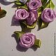 Цветы из атл.лент с листиками 1.5 см. Цветы искусственные. Товары для творчества. Интернет-магазин Ярмарка Мастеров.  Фото №2