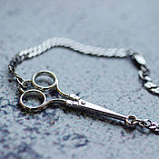 Украшения handmade. Livemaster - original item Bracelets made of 925 silver in the form of scissors. Handmade.
