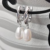 Украшения handmade. Livemaster - original item Women`s pearl earrings white. Handmade.