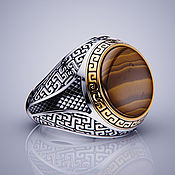 Украшения ручной работы. Ярмарка Мастеров - ручная работа Ring-signet: Aztec style mans ring. Handmade.