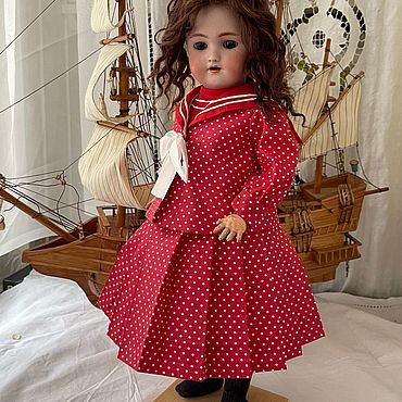Костюм в морском стиле для куклы 32-34 см