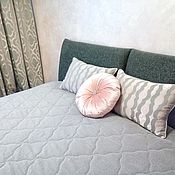 Для дома и интерьера handmade. Livemaster - original item Curtains and bedspread for bedroom pink and grey colours. Handmade.