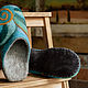 Felted Slippers 'turquoise mosaic' size 39. Slippers. Юлия Левшина. Авторский войлок COOLWOOL. My Livemaster. Фото №4
