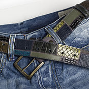 Аксессуары handmade. Livemaster - original item Patchwork Leather Belt Multicolored. Handmade.