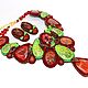 Order Red-green handmade beadwork necklace. Unique handmade gift for women. Beaded jewelry by Mariya Klishina. Livemaster. . Jewelry Sets Фото №3