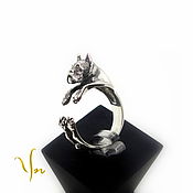 Украшения handmade. Livemaster - original item Sterling Silver Boxer Dog Ring, Animal Jewelry, Silver Ring. Handmade.